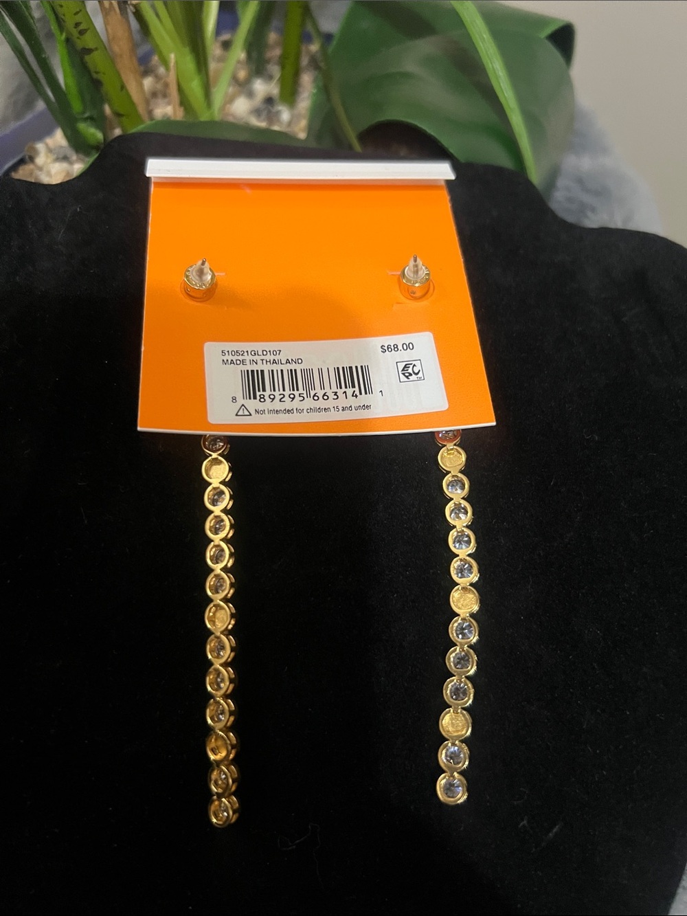 Kurt Geiger Gold-Tone Crystal and Pearl Drop Earrings NEW retail $68 - Picture 3 of 5